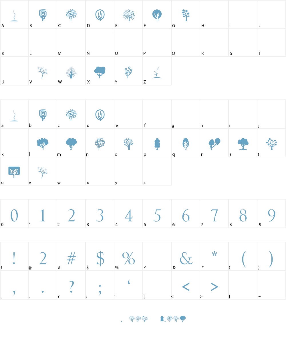 Trees Go 2 Font Character